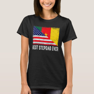 Distressed Best Stepdad Ever American Cameroon Fla T-Shirt