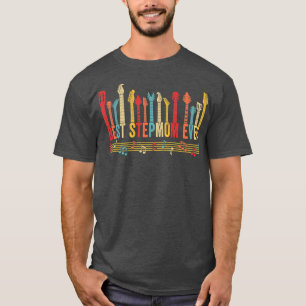 Distressed Best Stepmom Ever Mommy Guitar Mother's T-Shirt