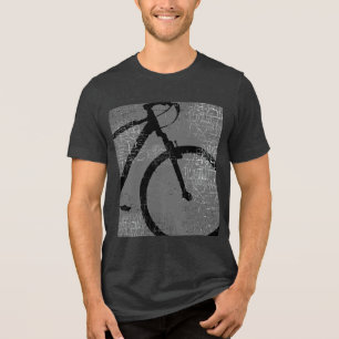 Distressed Bicycle on Black Tri-Blend Shirt