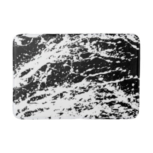 Distressed Black and White Distressed Paint Bath Mat