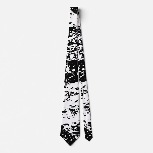 Distressed Black and White Distressed Paint Tie (Front)