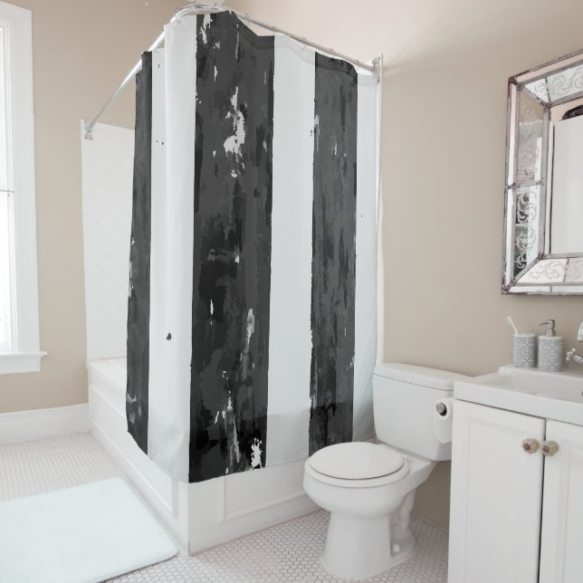 Distressed Black and White Striped  (In Situ)