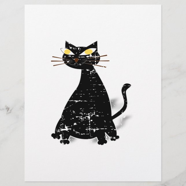 Distressed Black Fat Cat (Front)