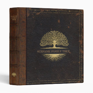 Distressed Black Leather Genealogy Binder