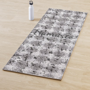 Distressed Black, White, and Grey Lace Yoga Mat
