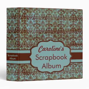 Distressed Blue Brocade Binder