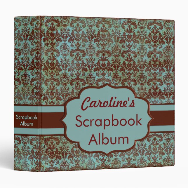 Distressed Blue Brocade Binder (Front/Spine)
