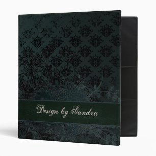 Distressed Blue Damask with Wild Flowers Binder