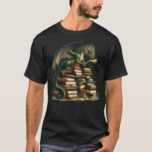 Distressed Bookworm Dragons Reading Book - Dragons T-Shirt