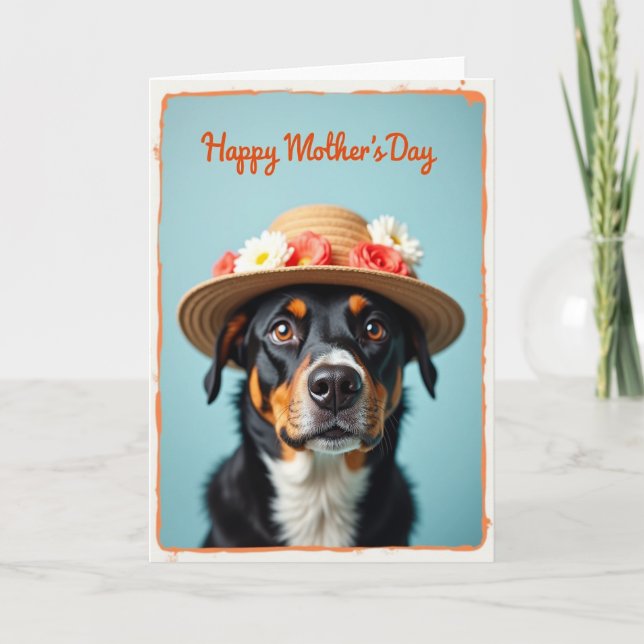 Distressed Border Dog Card (Front)