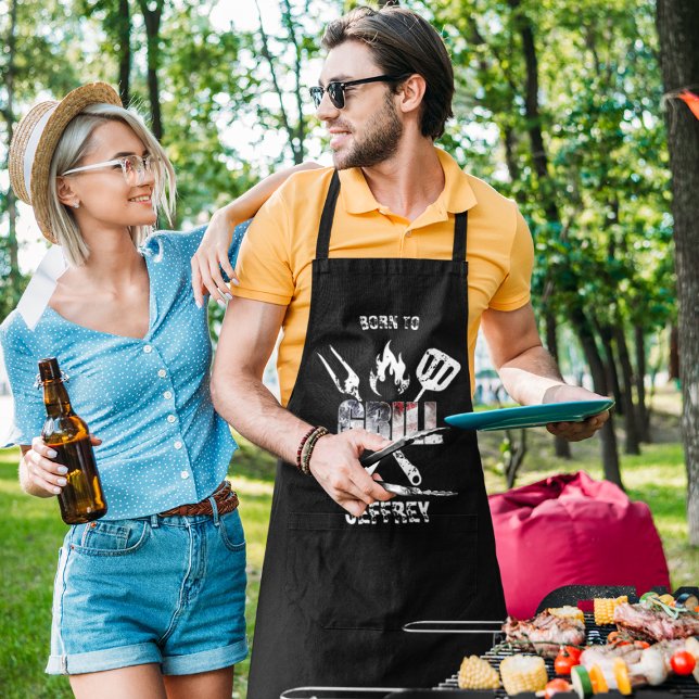 Distressed Born To Grill BBQ Tools Apron (Creator Uploaded)
