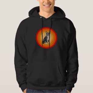 Distressed Boston Terrier  Retro Style Hoodie