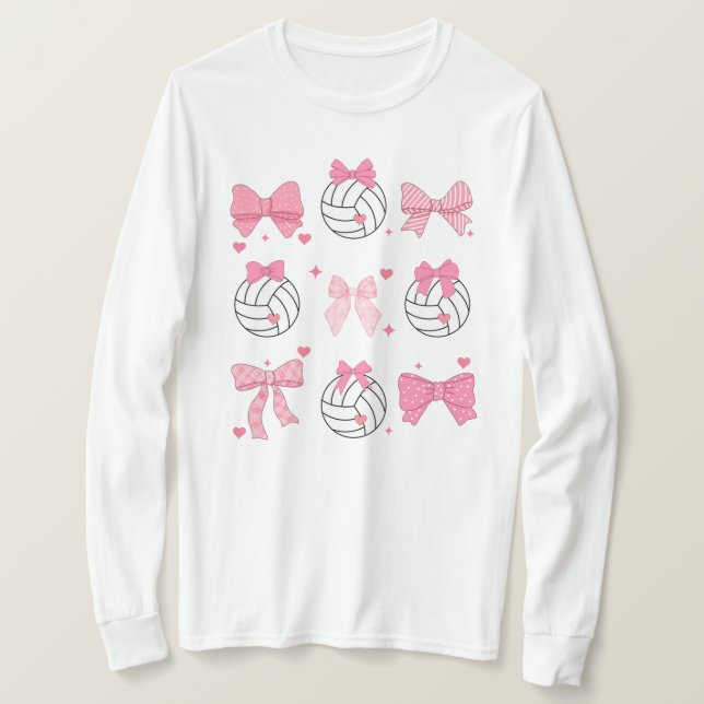Distressed Bow Volleyball Shirt Coquette , (Design Front)