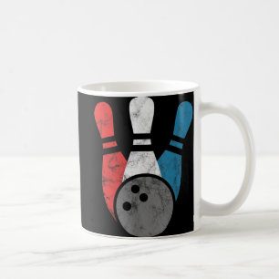 Distressed Bowling For Men Bowling Pins And Ball Coffee Mug