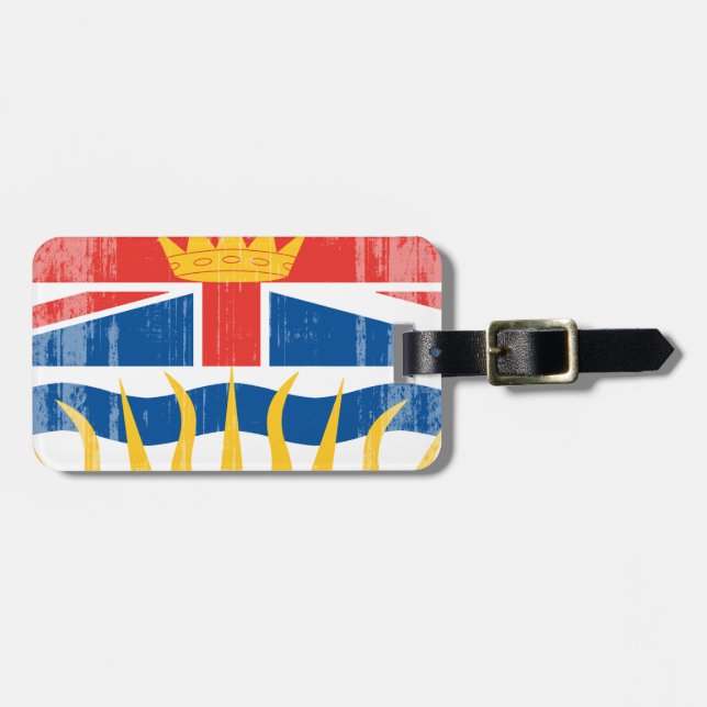 Distressed BRITISH COLUMBIA Flag.png Luggage Tag (Front Horizontal)