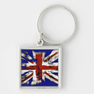 Distressed British Union Jack Keychain