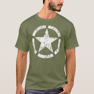 Distressed Broken Ring Star National Symbol T-Shirt