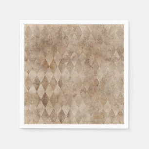 Distressed Brown Harlequin  Paper   Napkin