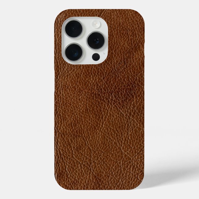 Distressed Brown Leather Look Printed Image Case-Mate iPhone Case (Back)