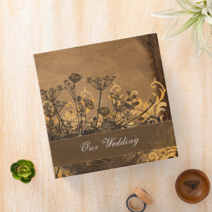Distressed Brown Wild Flowers Binder