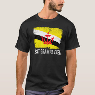 Distressed Brunei Flag Best Grampa Ever Patriotic T-Shirt