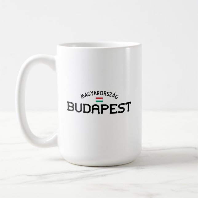Distressed Budapest Hungary Coffee Mug (Left)