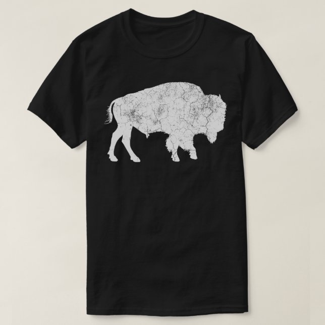 Distressed Buffalo Retro Bison Animal Lover Men Wo T-Shirt (Design Front)