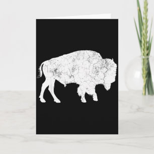 Distressed Buffalo Retro Bison Animal Lover Shirt  Card