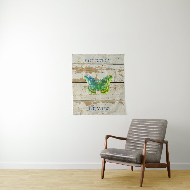 Distressed Butterfly Nirvana Wall Art Tapestry (In Situ)