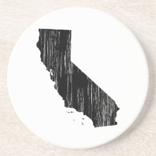 Distressed California State Outline Coaster