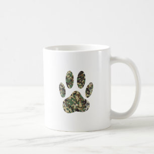 Distressed Camo Dog Paw Print Coffee Mug