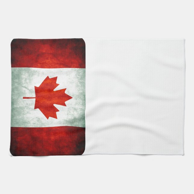 Distressed Canada Flag Kitchen Towel (Horizontal)