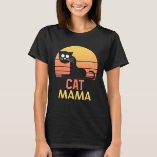 Distressed Cat Mama Vintage Eighties Style Ca Retr T-Shirt
