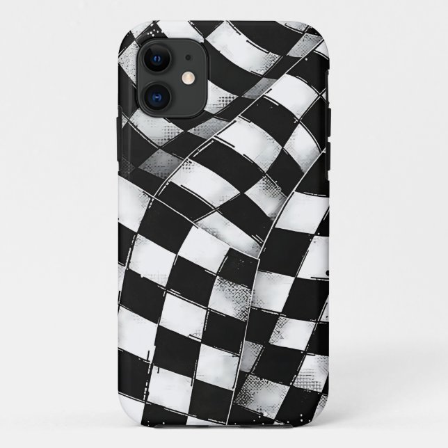 Distressed Checkered Pattern Case-Mate iPhone Case (Back)