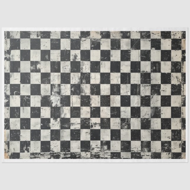 Distressed Chequered  Tissue Paper (Front)
