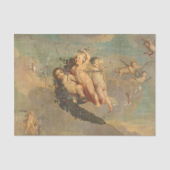  Distressed Cherub Art Angel Decoupage Paper (Front)