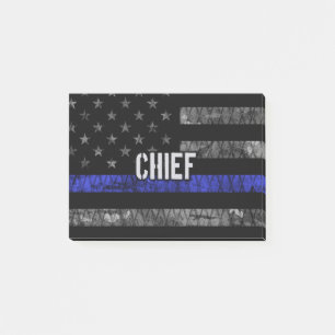 Distressed Chief Police Flag Post-it Notes