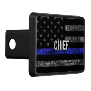 Distressed Chief Police Flag Trailer Hitch Cover