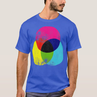 Distressed CMYK Graphic Artist Colour Wheel T-Shirt