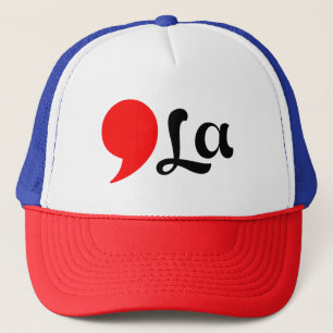 Distressed Comma La Funny  Trucker Hat