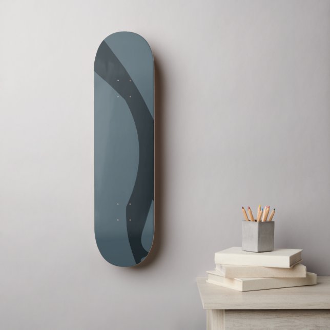 Distressed Cool Cadet Marble Blue Grey Skateboard (Wall Art)