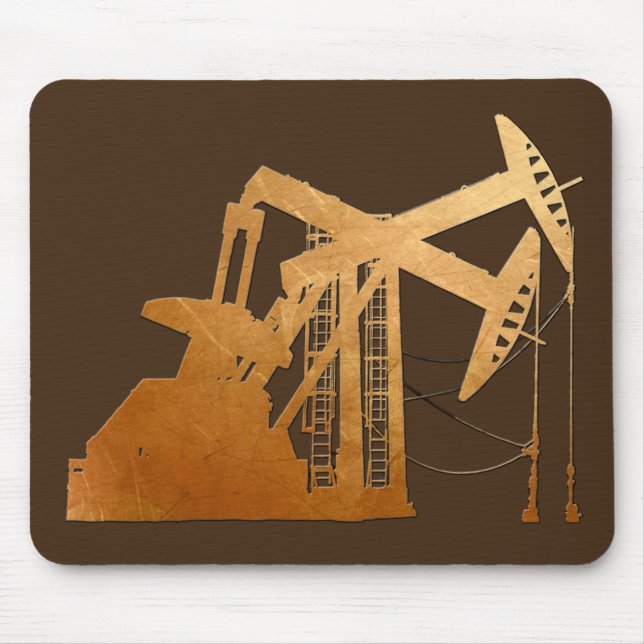 Distressed Copper Oil Pumping Unit Design Mouse Pad (Front)