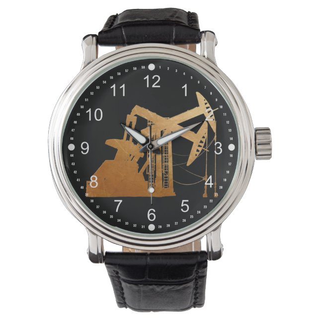 Distressed Copper Oil Pumping Unit Design Watch (Front)
