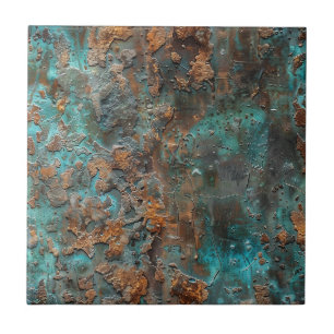 Distressed Copper Patina Tile