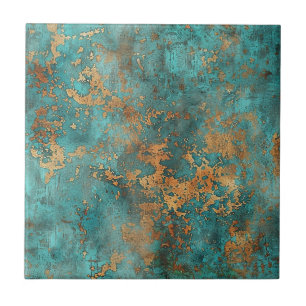 Distressed Copper Patina Tile