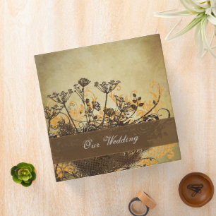 Distressed Coral & Brown Earth Tones Wildflower Binder