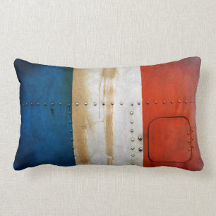 Distressed Country Flags France Lumbar Pillow