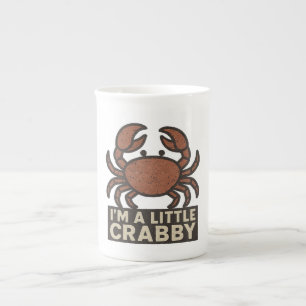 Distressed Crab – Vintage “I’m a Little Crabby” Bone China Mug