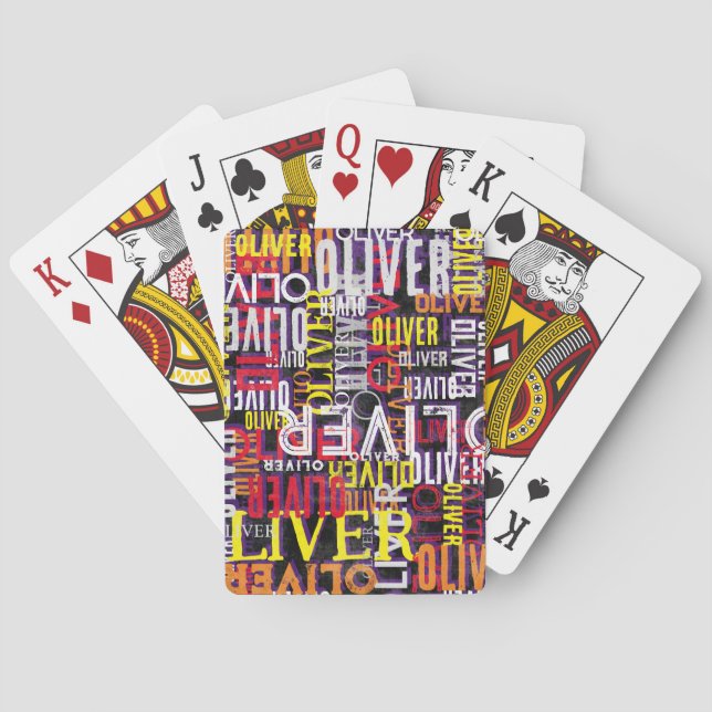 Distressed Custom Colour Names Replicated Modern Playing Cards (Back)