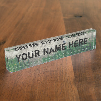 Distressed Customizable Desk Nameplate